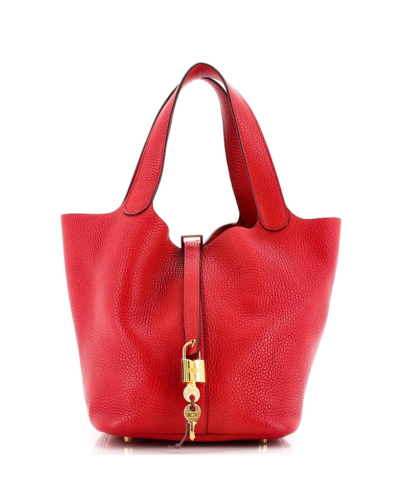 Pre-owned Pre-owned Hermes Hermes Mm Picotin Lock Bag Clemence In Red