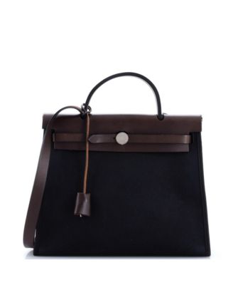 Pre-Owned HERMÈS - 31 Herbag Zip Leather and Toile