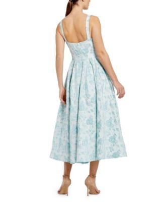  Floral Brocade Dress with Statement Bow