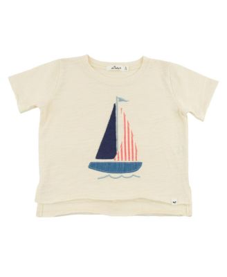 Boys' Raw Edge Sailboat Applique Slub Tee - Baby