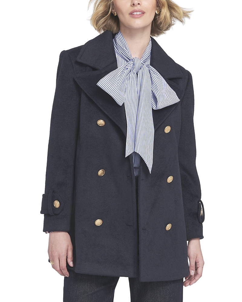 Elle Collection Elle Melton Peacoat In Blue