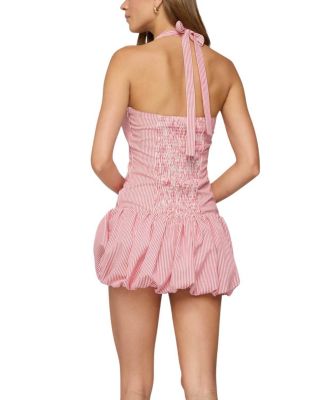 Pinstripe Bubble Skirt Mini Dress