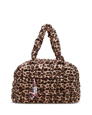 Leopard Print Scrunch Duffle With Charm