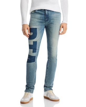 RtA Logo Skinny Jeans in Mid Blue | Bloomingdale's Men