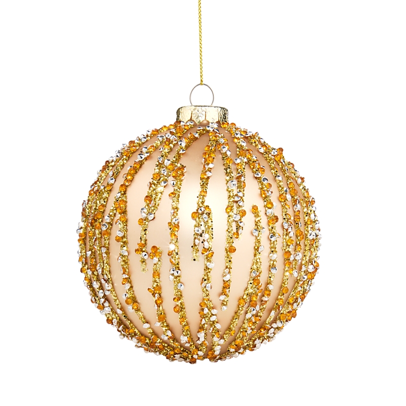 Bloomingdale's Gold Sequin Glass Ball Ornament - Exclusive In Yellow