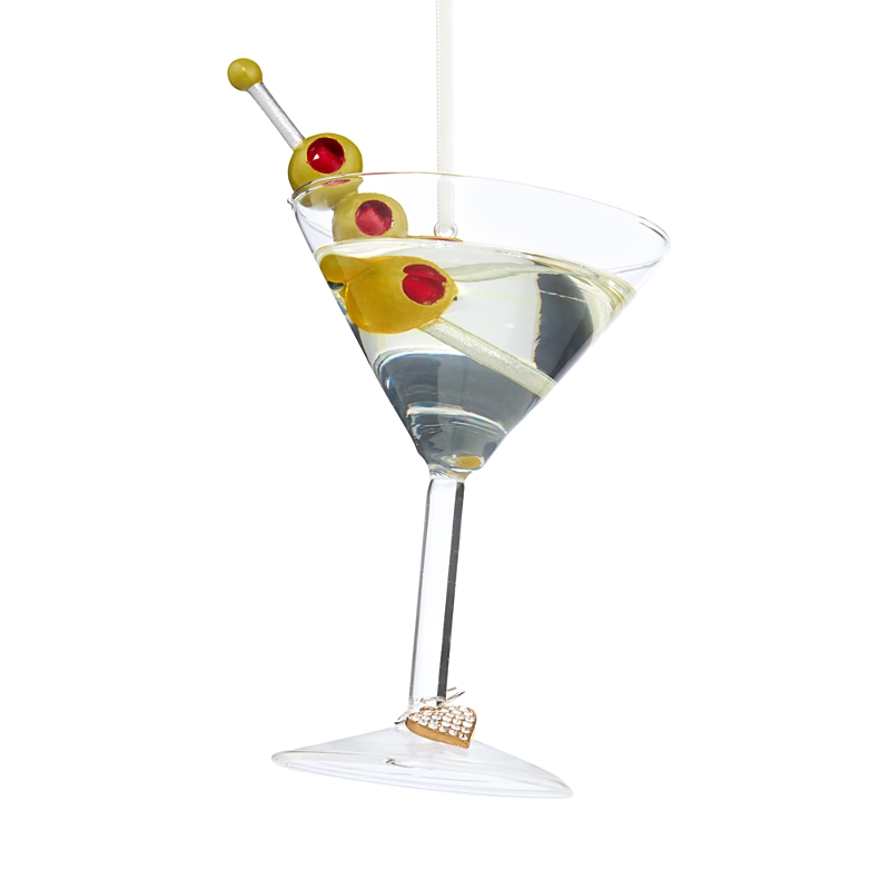 Bloomingdale's Glass Martini Glass Ornament - Exclusive In Multi