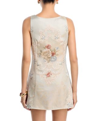 Jacquard Rose Sleeveless Mini Dress - Exclusive 