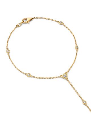 Diamond Finger Chain Bracelet in 14K Yellow Gold, 0.4 tcw