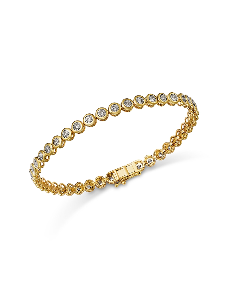 Bloomingdale's Fine Collection Diamond Bezel Tennis Bracelet in 14K Yellow Gold, 1.05 tcw