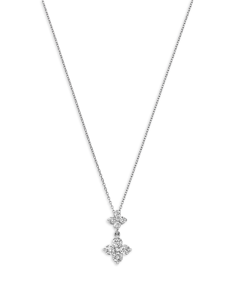 Bloomingdale's Fine Collection Diamond Two Tier Pendant Necklace in 14K White Gold, 1.0 tcw
