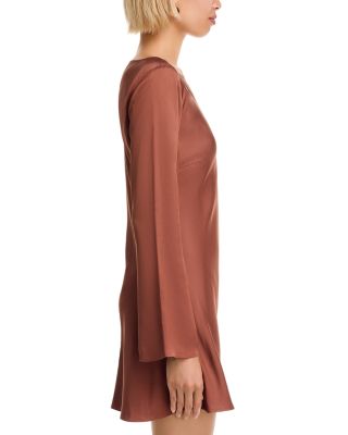 Ennis Satin Bell Sleeve Mini Dress