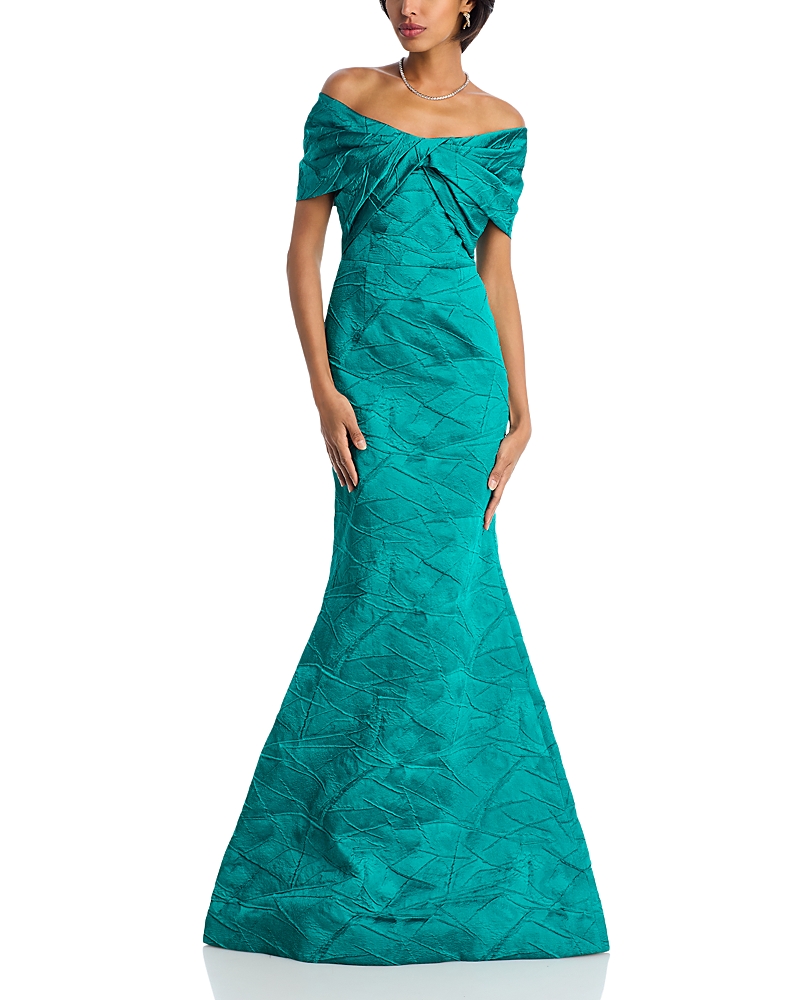 Teri Jon by Rickie Freeman Textured Mermaid Gown