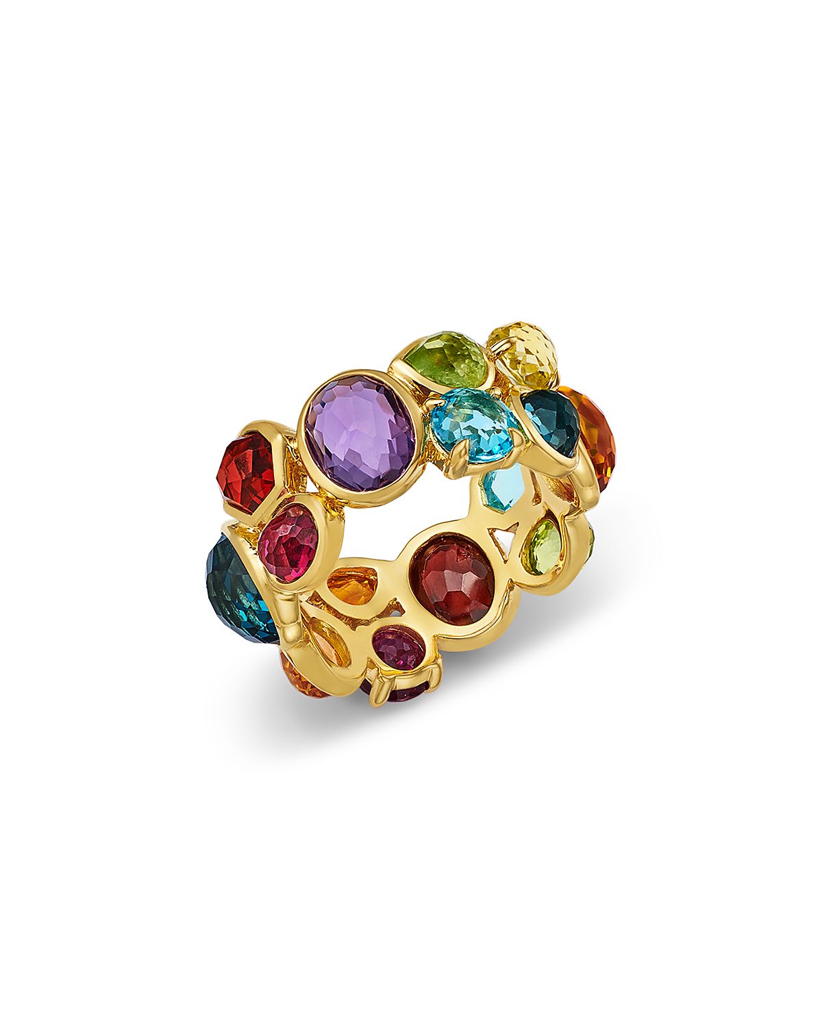 Ippolita 18K Yellow Gold Rock Candy Multi Stone Mixed Cut Bezel Statement Ring - Exclusive