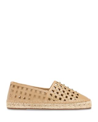 Women's Rochel Leather Cage Studded Espadrille Flats