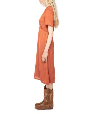 Mid Length Jacquard Satin Dress