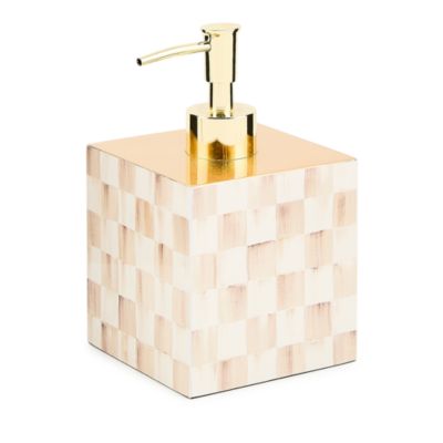 Mocha Check Glass Soap Pump