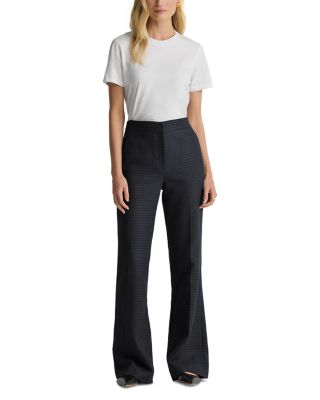 Tonal Check Flare Pants