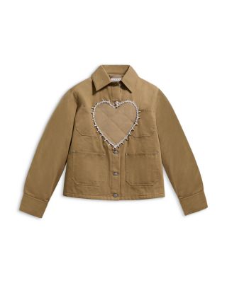 Embellished Heart Cutout Jacket
