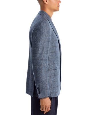 Melange Windowpane Unstructured Slim Fit Sport Coat