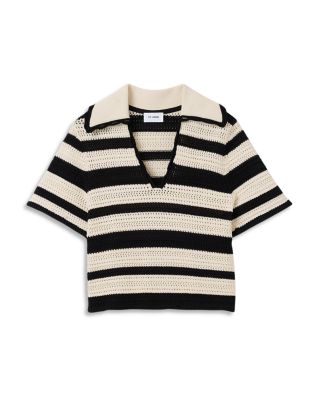 Pointelle Stripe Sweater 