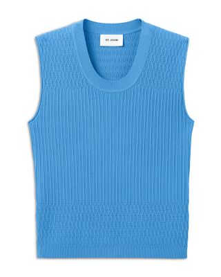 Mixed Pointelle Rib Knit Sweater 