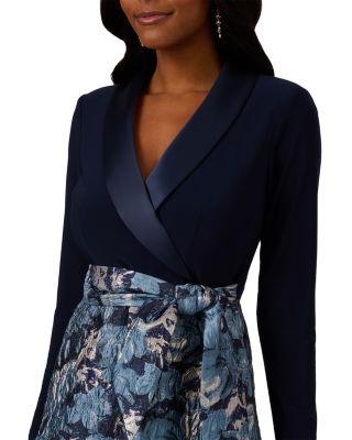 Jersey Jacquard Tuxedo Dress