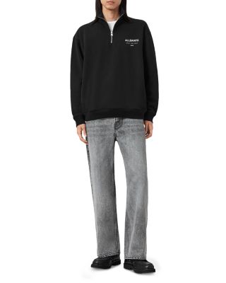 Underground Cotton Logo Print Oversized Fit Half Zip Sweatshirt