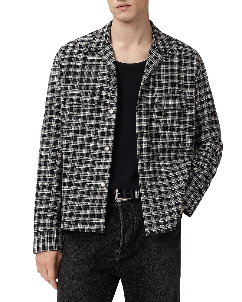 Allsaints Horton Button Down Shirt In Black