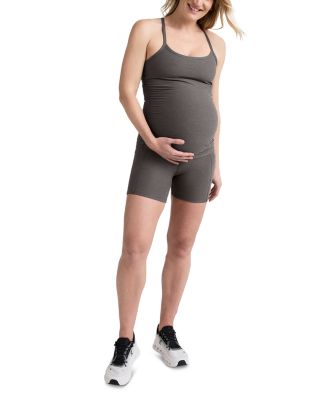 Spacedye Keep Pace Maternity Pocket Biker Shorts