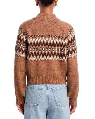 Fair Isle Zip Bomber Sweater