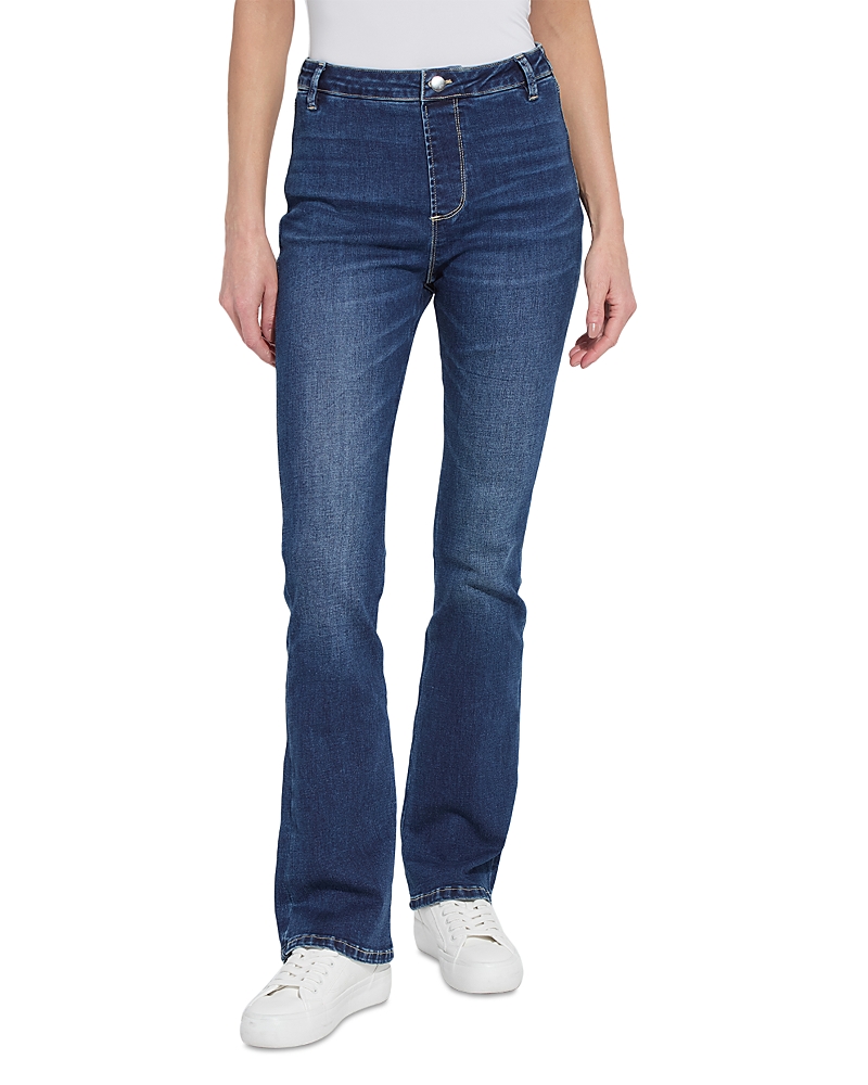 Lyssé Estelle Everyday Flare Jeans In Dark Mid Wash In Blue