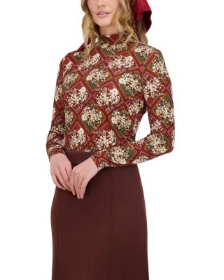 Printed Mock Neck Top 