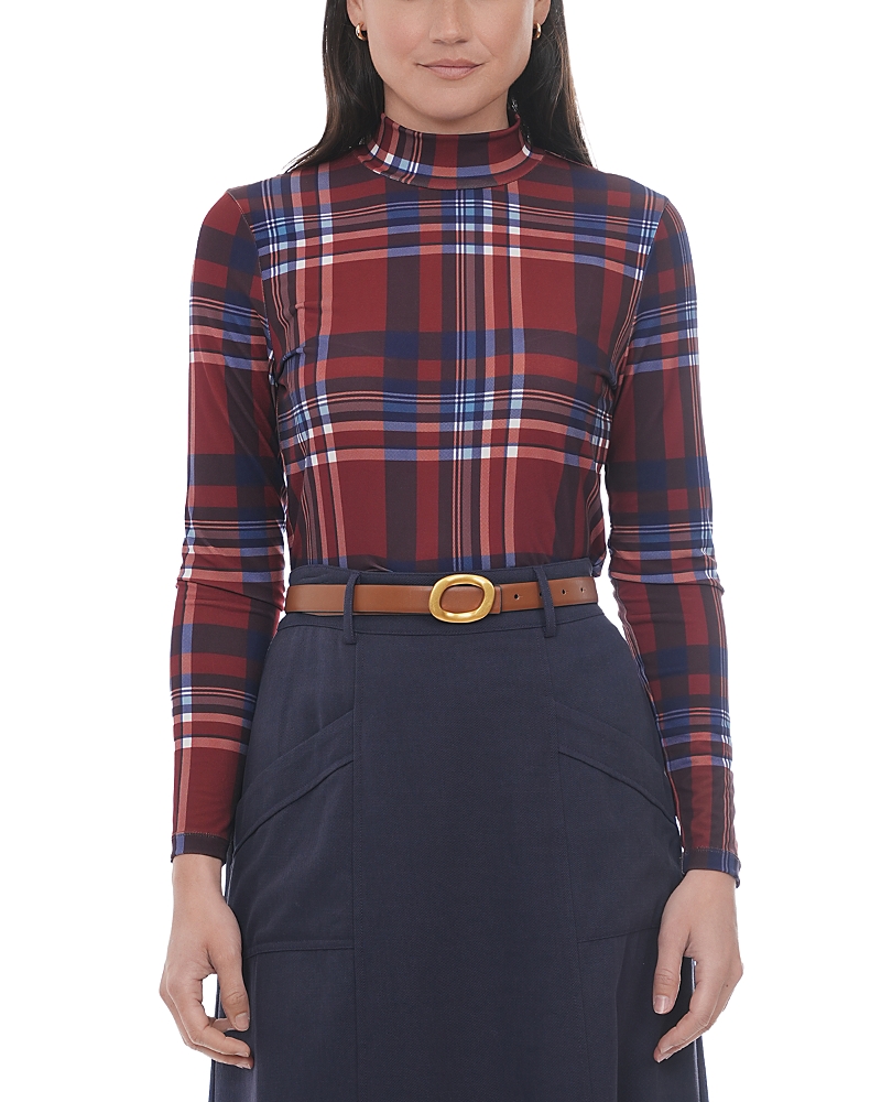 Point Printed Mock Neck Top In Multi