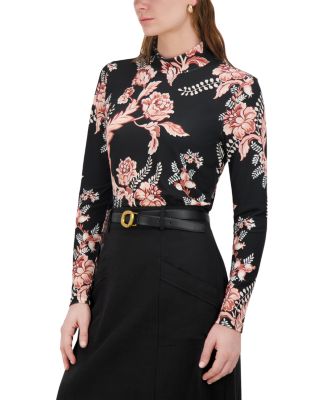 Printed Mock Neck Top 