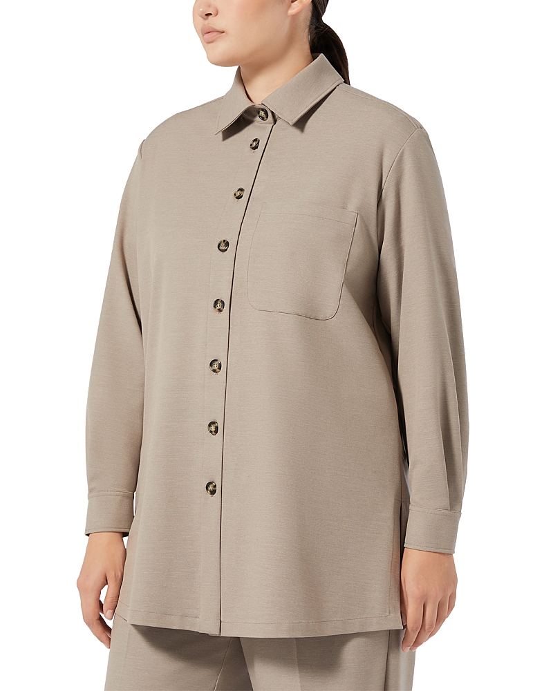 Marina Rinaldi Yanina Twill Shirt Jacket In Gray