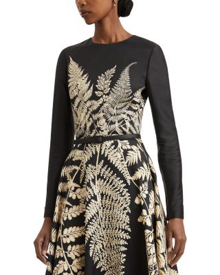 Fern Print Long Sleeve Dress