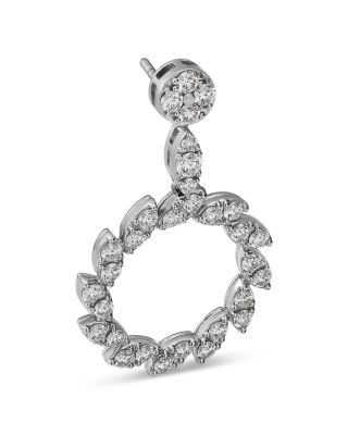 18K White Gold Diamond Marquesa Small Swirl Drop Earrings