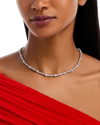 18K White Gold Diamond Marquesa Collar Necklace, 18&amp;quot;