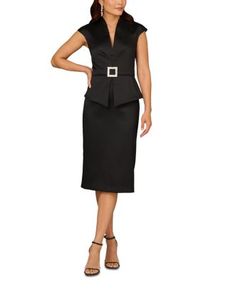 Mikado Buckle Sheath Dress