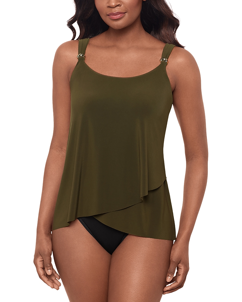 Miraclesuit Razzle Dazzle Dazzle Tankini Top In Green
