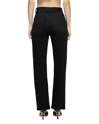 High Rise Straight Jeans in Noir