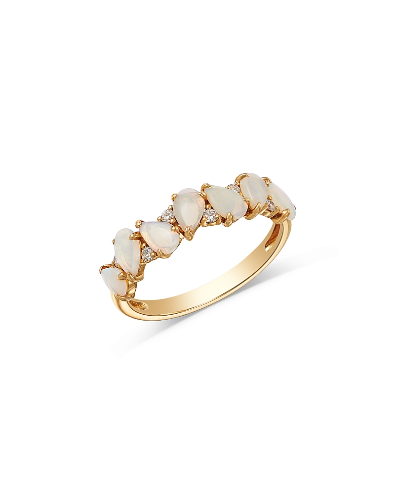 Bloomingdale's Fine Collection Opal & Diamond Band Ring in 14K Yellow Gold