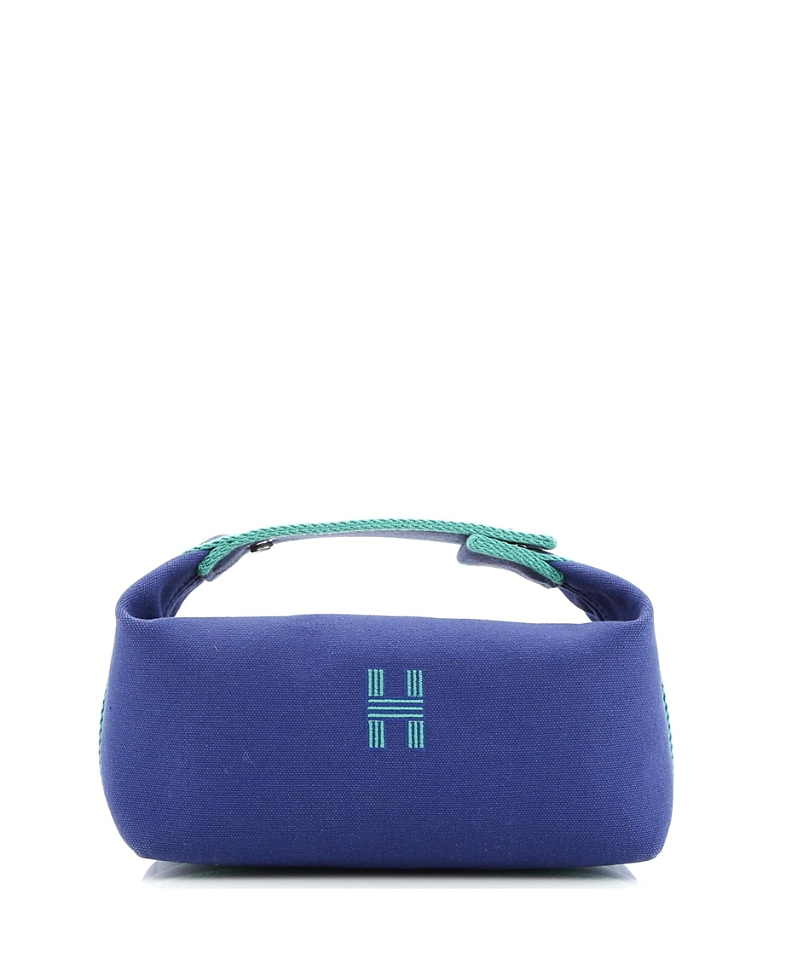 Pre-owned Pre-owned Hermes Hermes Pm Bride-a-brac Travel Case Toile In Blue