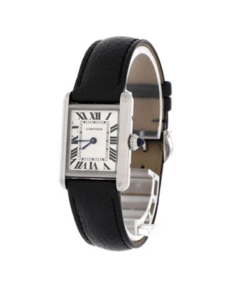 Must de Cartier Tank Quartz Watch in Stainless Steel and Leather 22mm