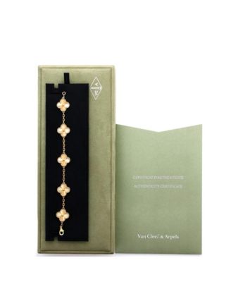 Vintage Alhambra 5 Motifs Bracelet Guilloche 18K Gold