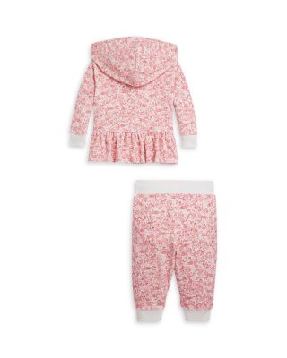 Girls&#39; Floral Velour Full Zip Hoodie &amp; Pant Set - Baby