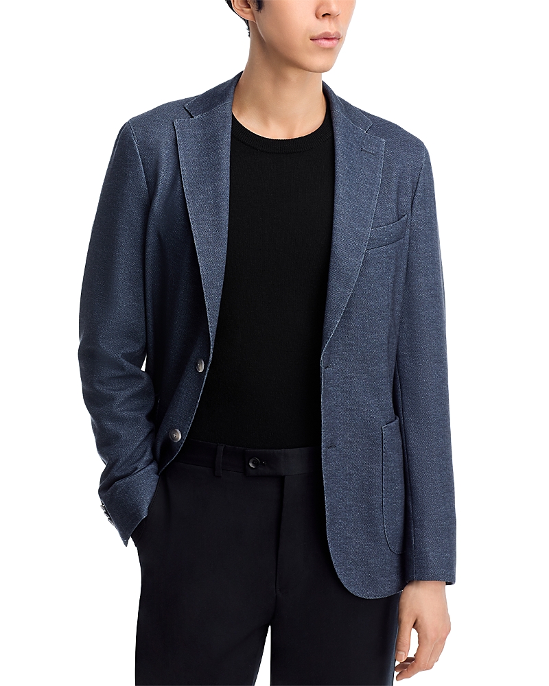 Hugo Boss Flat Lapel Button-down Suit Coat In Blue