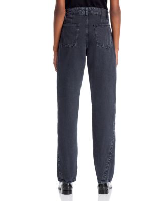 Daelya High Rise Straight Jeans in Dark Grey