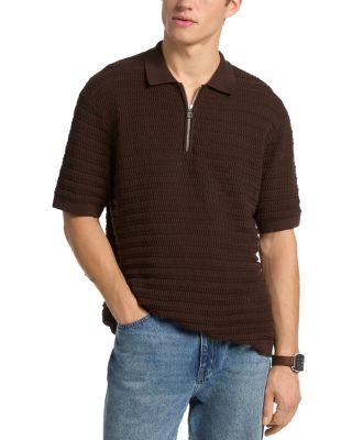 Textured Zip Polo