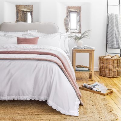 Scallop Edge Duvet Cover Set, Full Queen